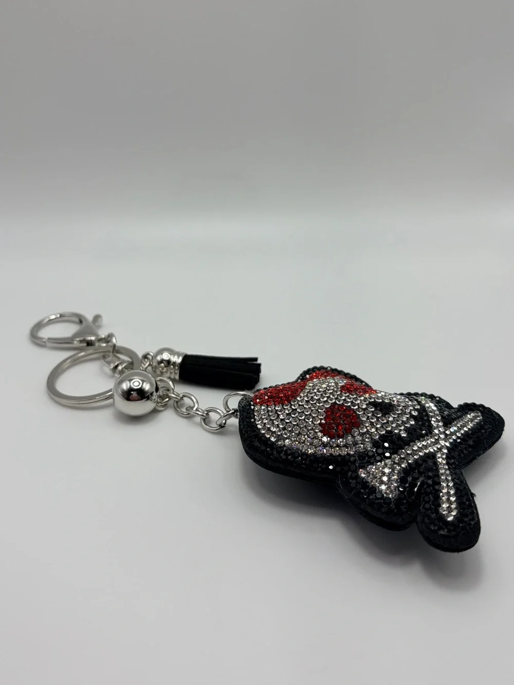 Crystal Skull & Crossbones Keychain Charm